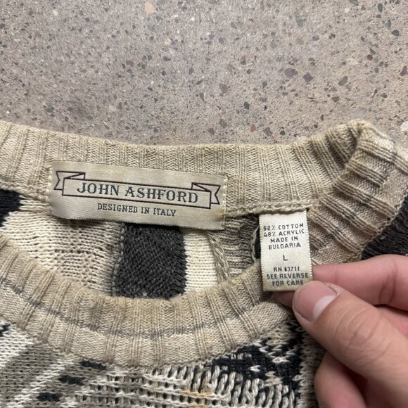 Vintage 90’s Y2K John Ashford Coogi Style Sweater Size Large - Picture 2 of 5